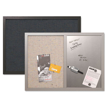 MasterVision® Combo Bulletin Board, Bulletin-dry Erase, 24x18, Gray Frame freeshipping - TVN Wholesale